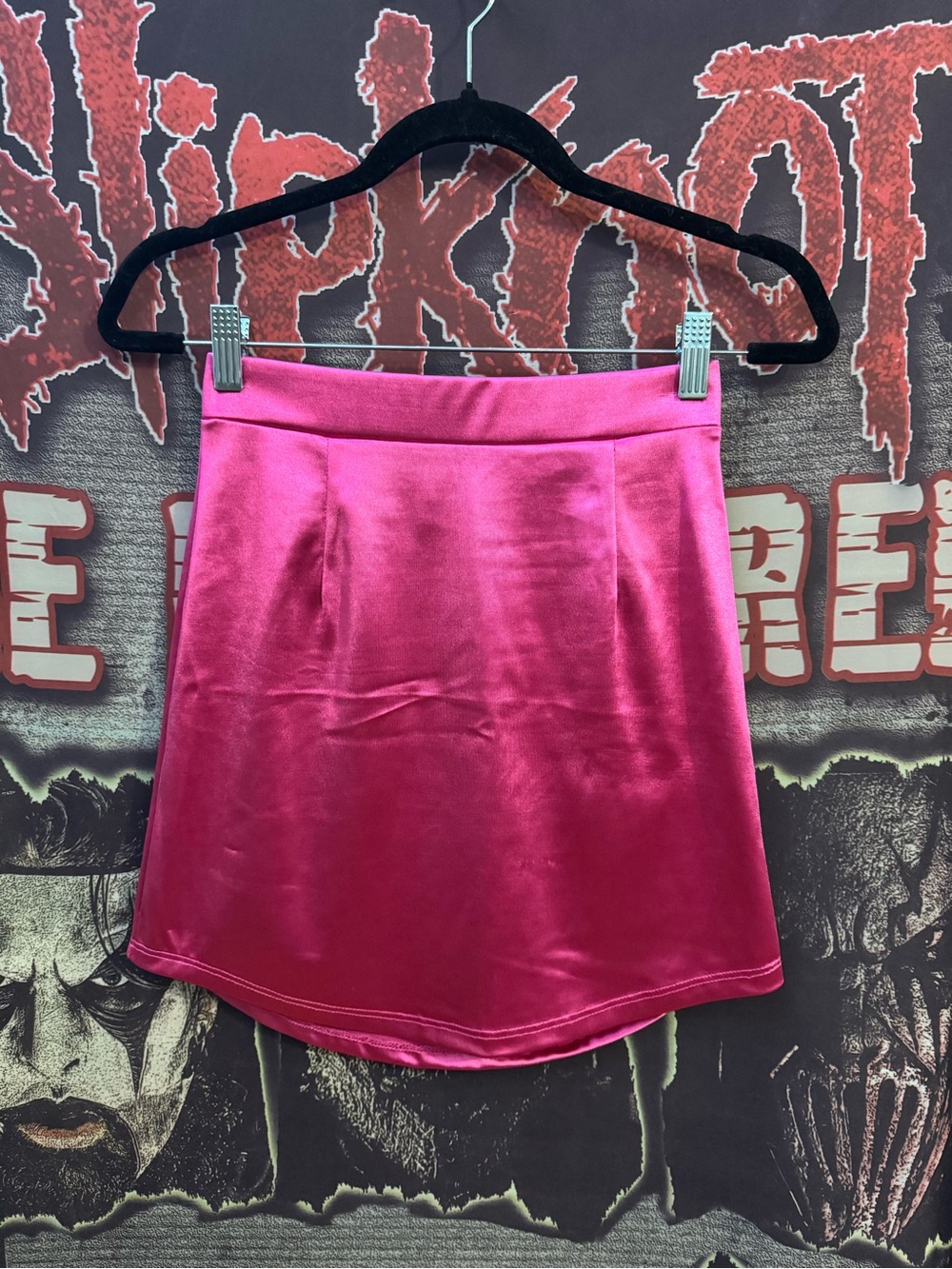 Forever 21 Bright Pink Satin A-Line Skirt